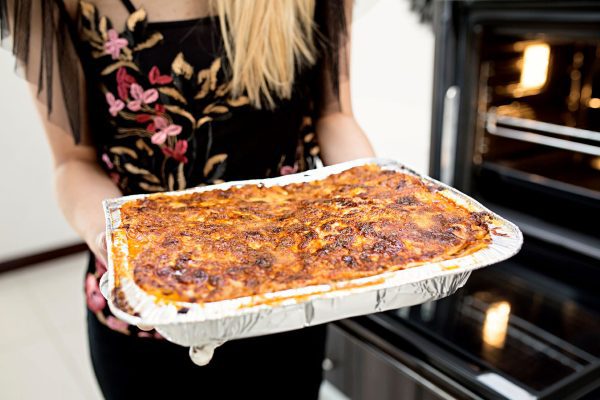 Delicious Chicken Lasagna ready to be enjoyed at home